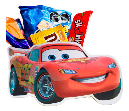 Dulcero O Centro De Mesa Cars Rayo Mcqueen 18 Piezas