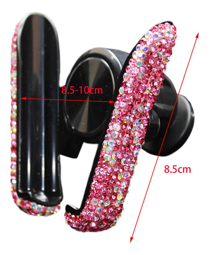 2 Soporte Para Teléfono De Coche Con Diamantes De Rosa Roja