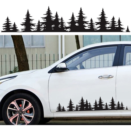 Calcomanía De Vinilo Con Forma De Bosque De Pinos Para Decor