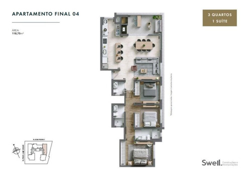 Imagem 2 de 15 de Apartamento - Agua Verde - Ref: 2983 - V-2983