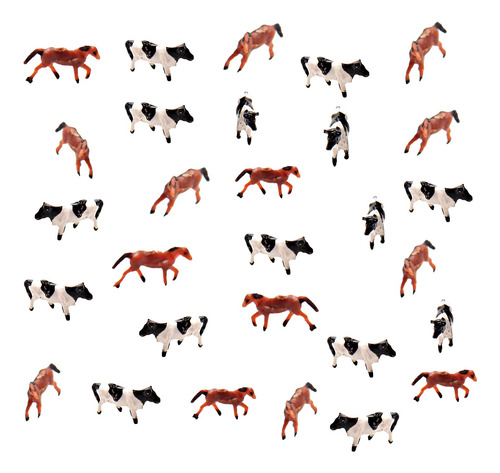 Juego De 30 Figuras De Caballos De Vacas En Miniatura, Mini