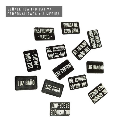 Imagen 8 de 9 de Kit Carteleria Náutica Stopper Tableros Lancha Bote Motor