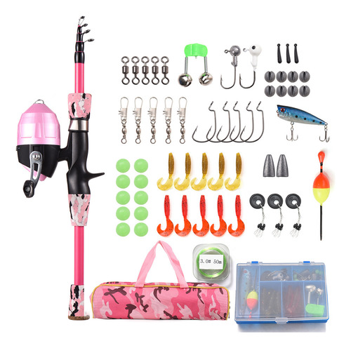 Kit Completo De Caña De Pescar Y Carrete Para Niños, 1,2 M/1