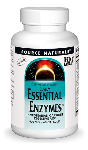 Source Naturals Essential Enzimas 500 Mg 60 Cápsulas Sabor Sin Sabor