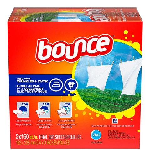 Bounce Hojas De Secadora (320 Ct.) Scs