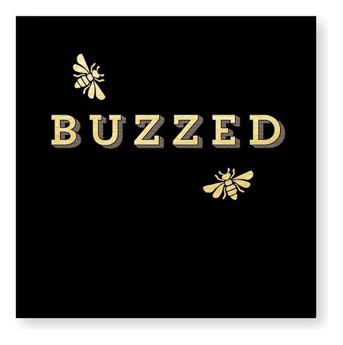 X&o Paper Goods Black And Gold ''buzzed'' Bee Bever And 