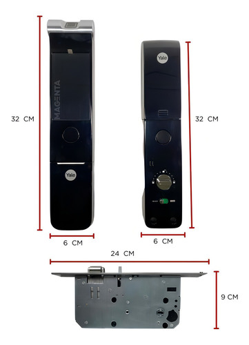 Fechadura Eletronica Digital Biometrica Yale Ymf40a Rl Preto