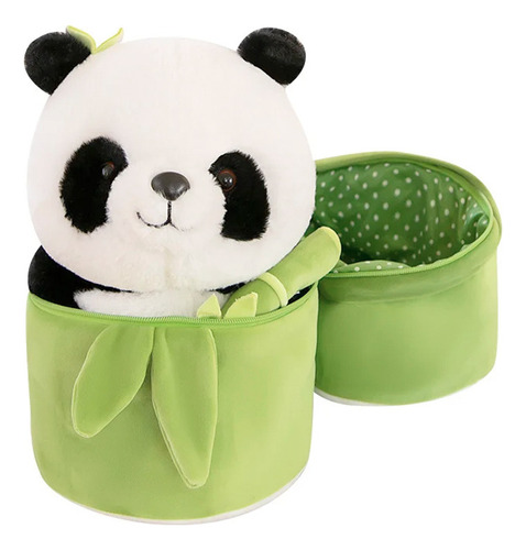Baby Panda Peluche Panda 35cm Dentro De Un Bambú