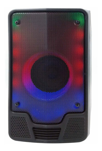 Bocina Radio Fm Recargable Usb Bluetooth Portatil Luz Led Color Negro