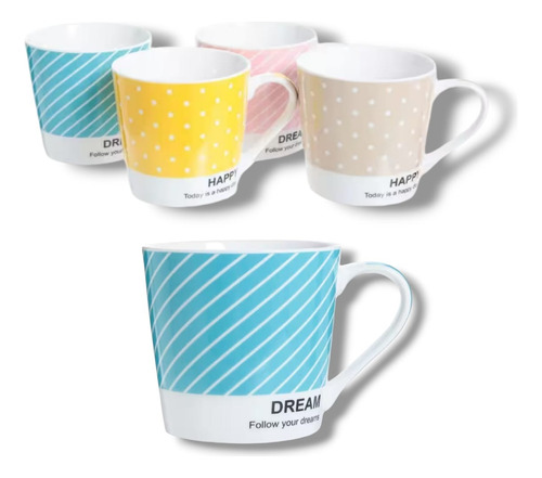 Set De 4 Tazas Haus Cerámica Para Café