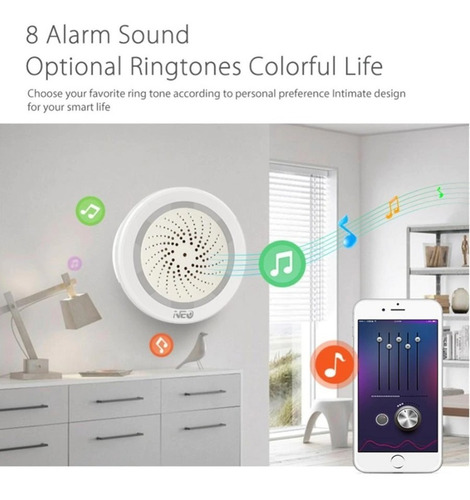 Imagen 4 de 10 de Sensor Alarma Wi-fi Inalámbrica Con Aplicación Smart Life