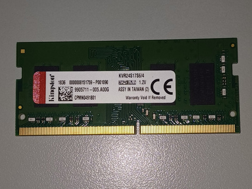 Memoria Ram Kingston Ddr4 4gb Sodimm 2400mhz