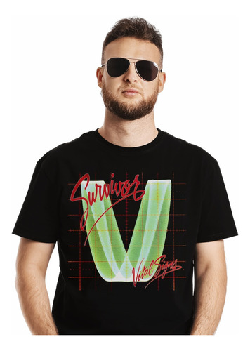 Polera Survivor Vital Signs Metal Impresión Directa