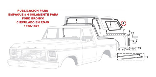 Empaque #4 Solamente Ford Bronco 1978-1979-camper, Ver Foto