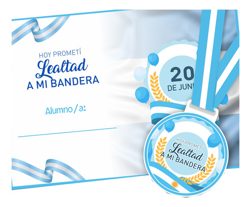 Kit Imprimible Medallas Y Diplomas Promesa Jura A La Bandera