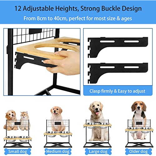 Comederos Elevados Perros, 12 Alturas Ajustables, Comed...