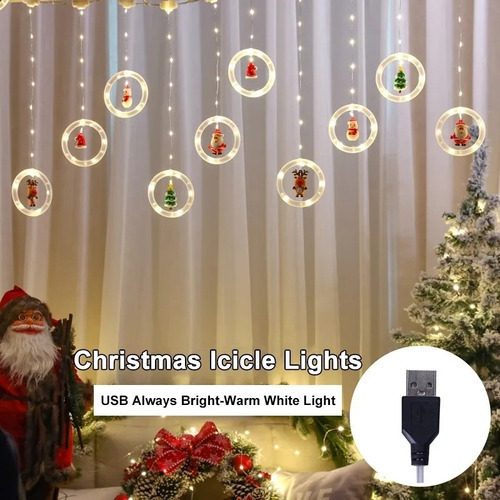 Cadena Navideña De Luces Led Con Forma De Muñeco De Nieve,