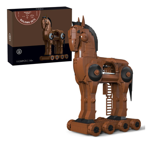 Kit De Construcción Caballo De Troya Bloques De Mitología