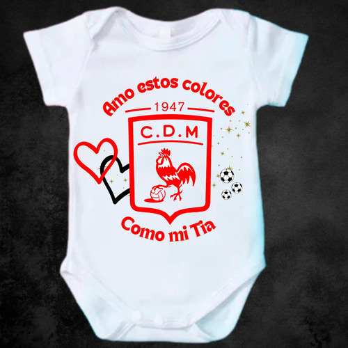 Body Enterito Bebe Personalizado Equipo Futbol Escudo Papá Moron 12-18 M Gallo Gallito