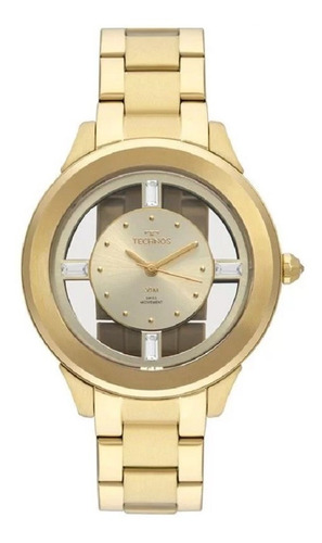 Relógio Technos Elegance Crystal F03101aa/4d Dourado 40mm