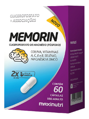 Memorin Aumenta Memória Cérebro Para Idosos Concentração Sabor Sem sabor