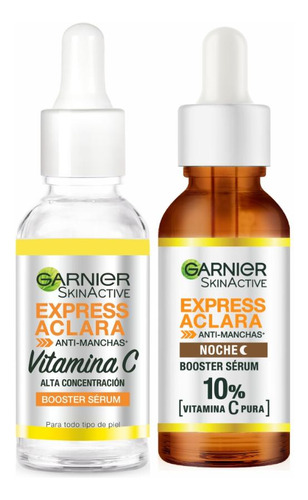 Pack Serum Garnier: Serum Express Aclara+serum Night Vitc10%