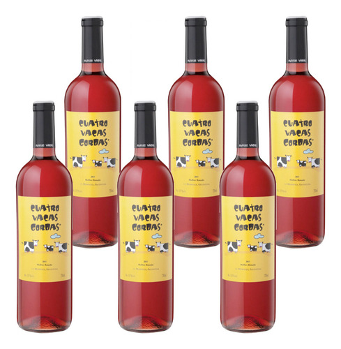 Vino Vacas Gordas Malbec Rosado Caja X 6 U Bodega Caligiore