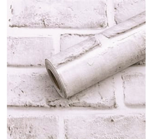 Imagen 7 de 10 de Papel Tapiz Adherible 10m X 45cm Tabique Blanco Clasic Tp14