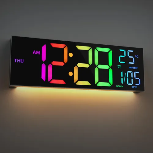 Reloj de pared digital grande sale