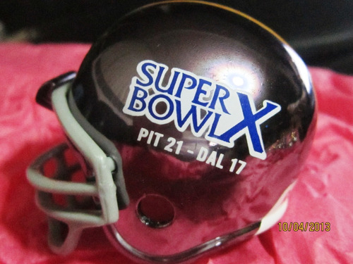 Casco Nfl Super Bowl # 10 Pittsburgh Steelers - Cromado
