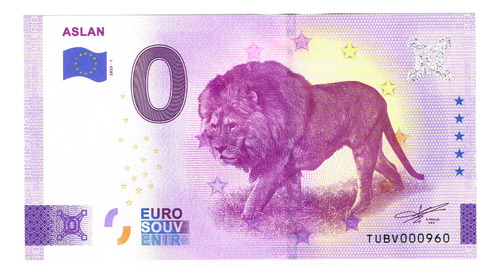 Billete 0 Cero Euro Souv. Aslan León De Narnia, Turquía 2022