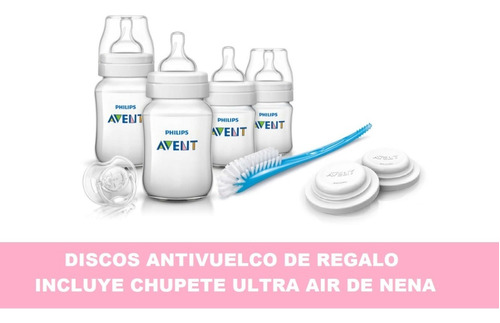 Set Recien Nacido Avent Classic ® 4 Mamaderas 1 Chupete Cepillo - Box Pack