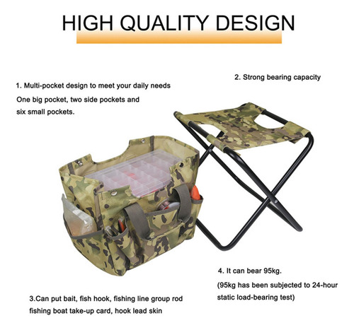 Silla De Camping Con Bolso, Reposapiés, Asiento, Taburete