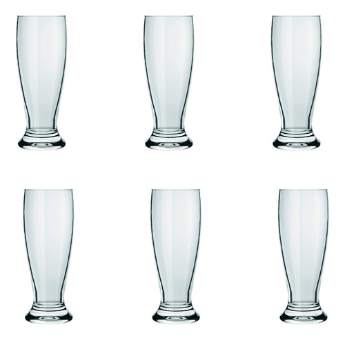 Vaso Cerveza De Vidrio 300 Ml Munich Nadir Kit X6