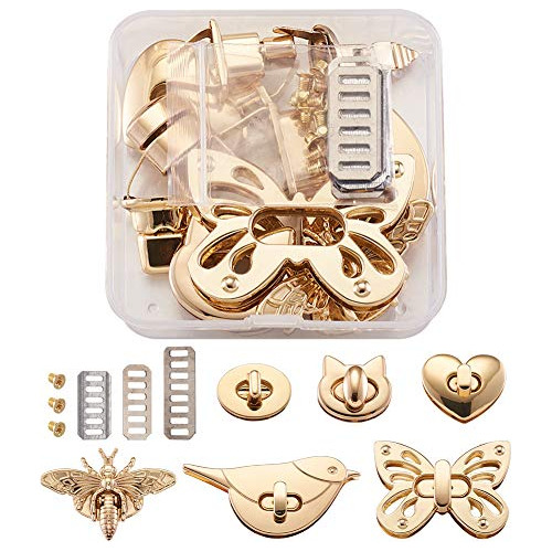 Pandahall 6sets/box Light Gold Metal Bag Twist Lock For...