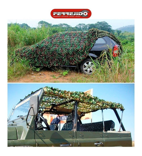 Malla Sombra Tipo Red Camuflaje 4 X 4 - Ferrejido