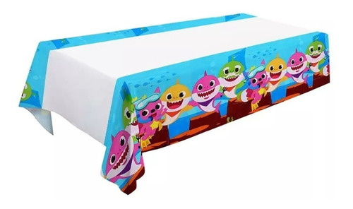 Mantel Decorativo Con Diseños Infantiles Para Cumpleaños Color Variado Tiburón bebe