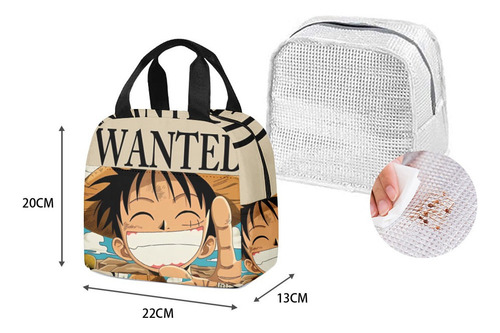 Lancheira One Piece Anime Kids Lancheiras Com Recipientes