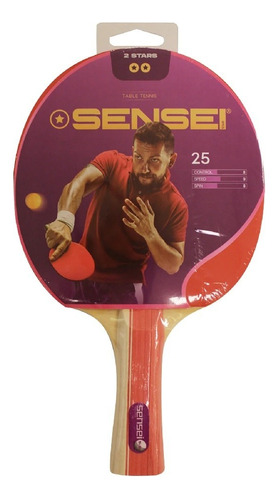 Paleta De Ping Pong Sensei 2* Star Plus Tenis De Mesa