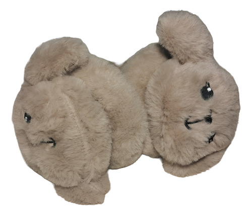 Orejera Vincha Peluche Abrigo Protector Frio Suave Comodo Marrón Claro Tela De Peluche.