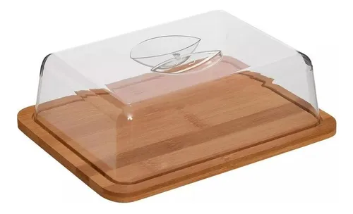 comprar Porta Frios Queijos Frutas Retangula Bambu Cu002F Tampa Acrílico