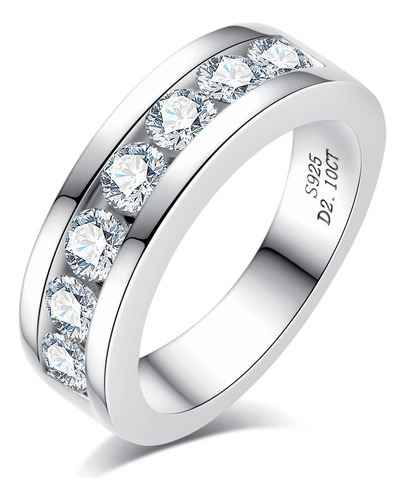 Alianza Anuclub Moissanite Wedding Channel Chapada En Oro De