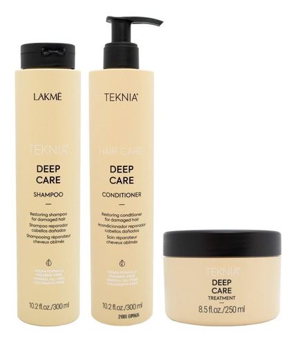 Lakme Deep Care Kit Shampoo Enjuague Máscara Reparador Chico