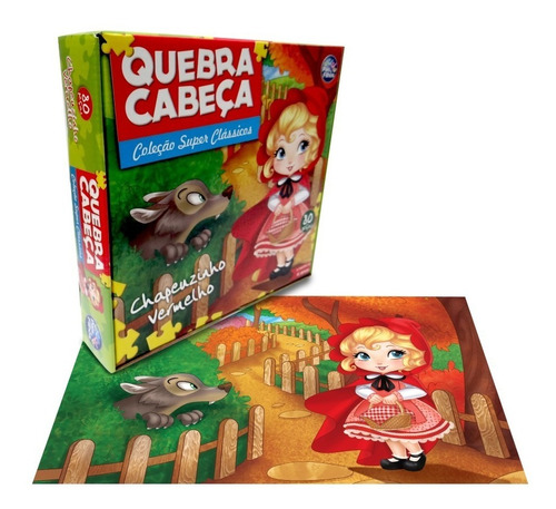 Jogo Quebra Cabeça Infantil Chapeuzinho Vermelho Puzzle 80pç