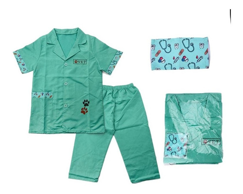 Uniforme De Médico Simulado Con Cubierta Facial Enfermera Pr