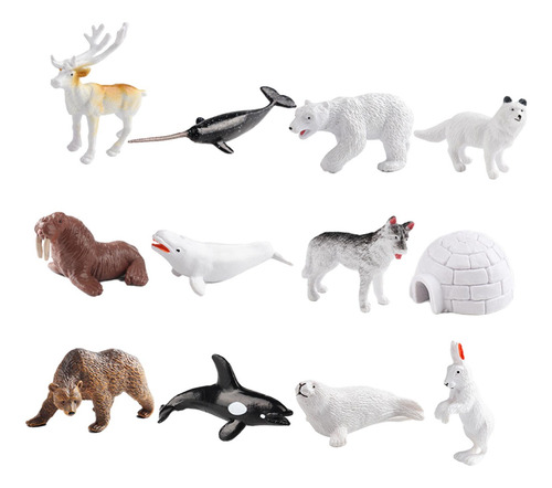 12x Juego De Desarrollo De Juguetes De Animales Árticos