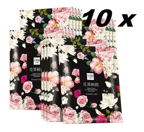 Imagen 1 de 6 de Pack 10pz. Mascarillas Flores Organicas Frescas Hidratantes