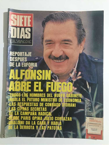 Revista Siete Días #856 Nov 1983 Alfonsín Abre El Fuego