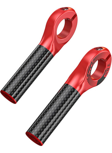 Extremos De Barra Mtb Carbono Y Nailon, 1 Par Rojo