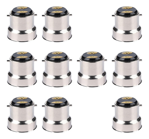 10x Convertidor De Bombilla B22 A E27, Portalámparas, Base